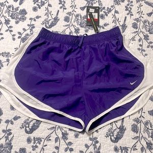 Nike purple white athletic shorts NWT New large L lined